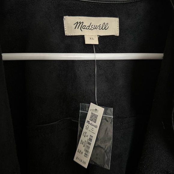 Madewell Faux Black Leather Shirt Jacket - Picture 5 of 6